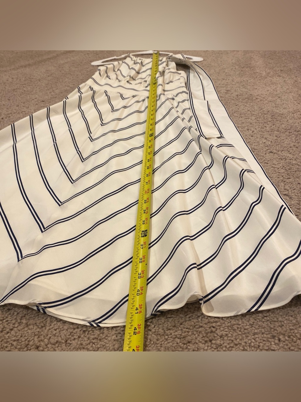Club Monaco White and Navy Striped Halter Midi Dress - Picture 9 of 16